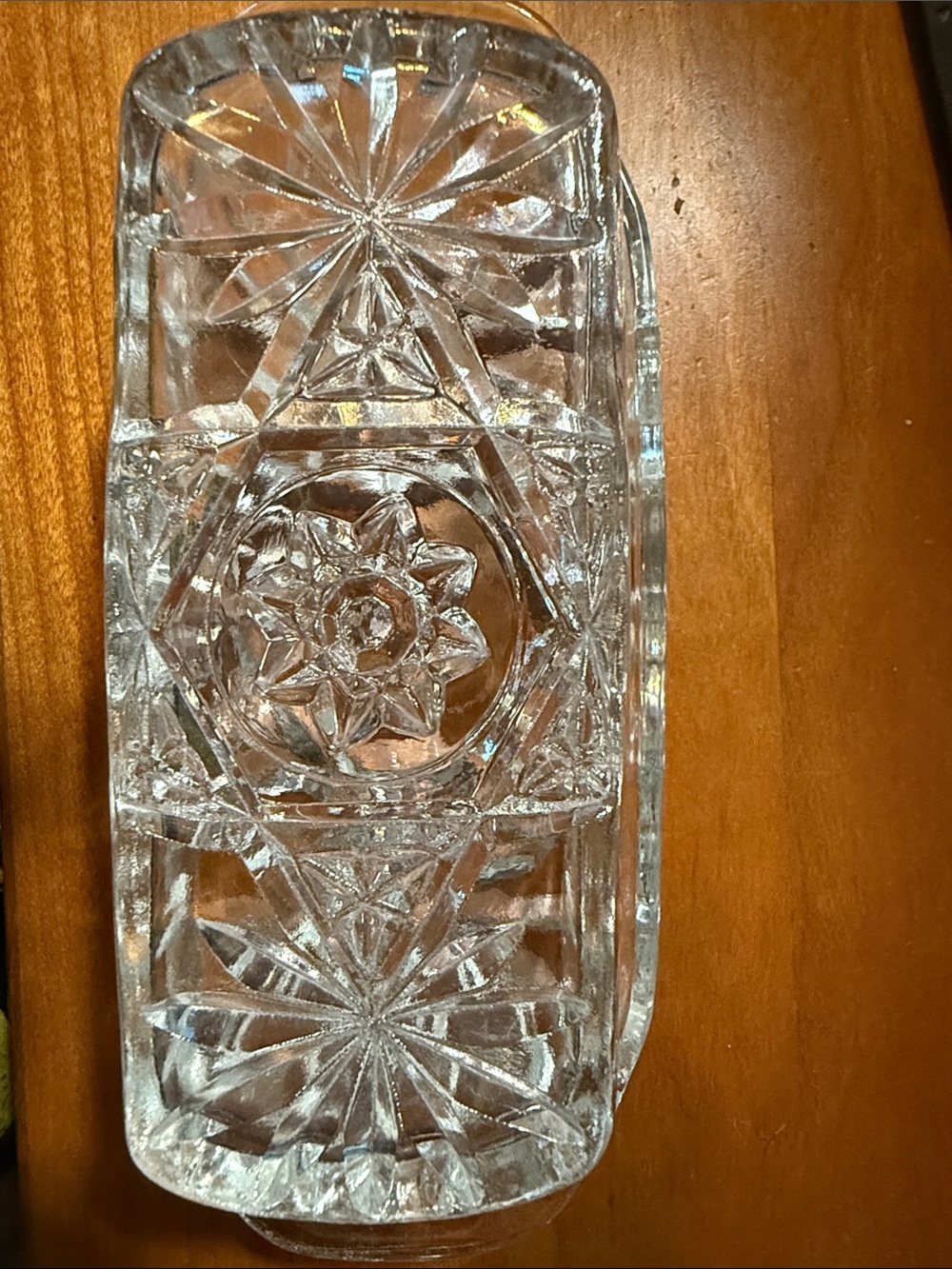 VTG 1960s Anchor Hocking Glass Butter Dish Lid EAPC Starburst